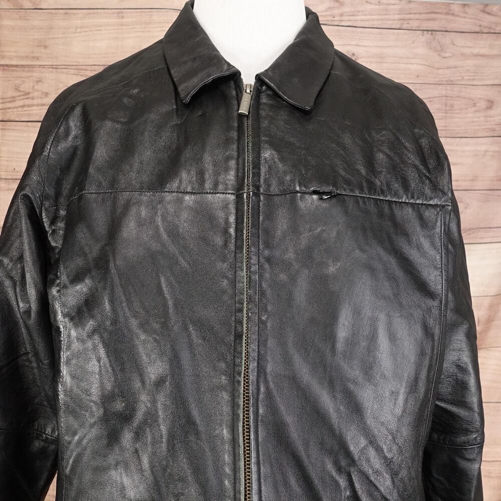Wilsons Leather Jacket Mens Large‎ Black Pelle Studio Thinsulate Full Zip Lined